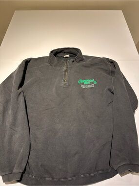 Disney Black Crewneck Pullover with Green Logo